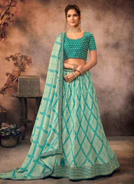 Blue Colour Utsav Kavira New Designer Chinon Fancy Lehenga Choli Collection 606